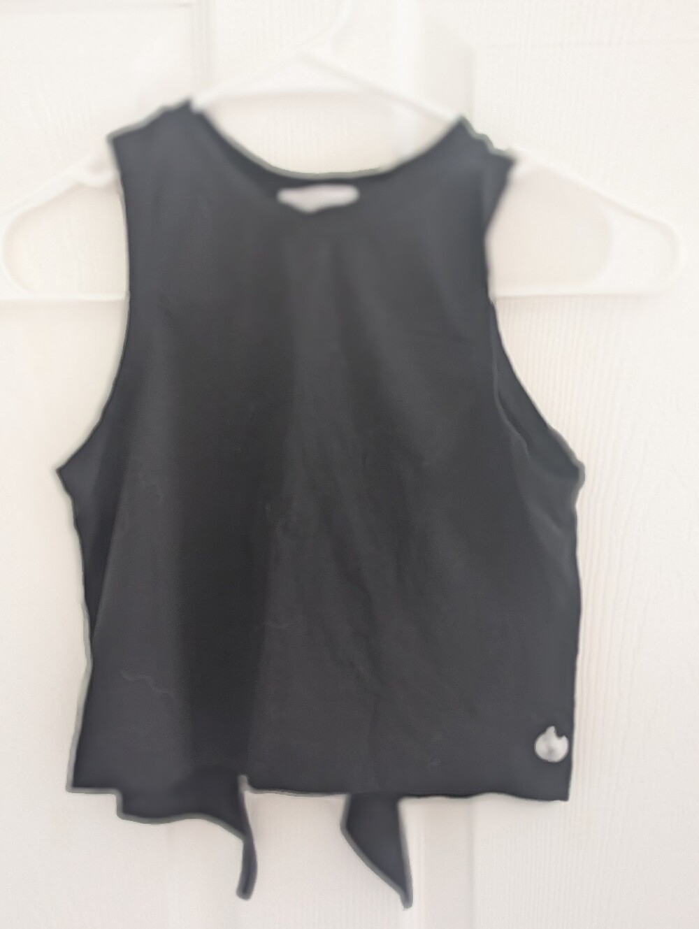Werk Dancewear Black Open Back Tie Tank Top - Size Youth Medium (YM)